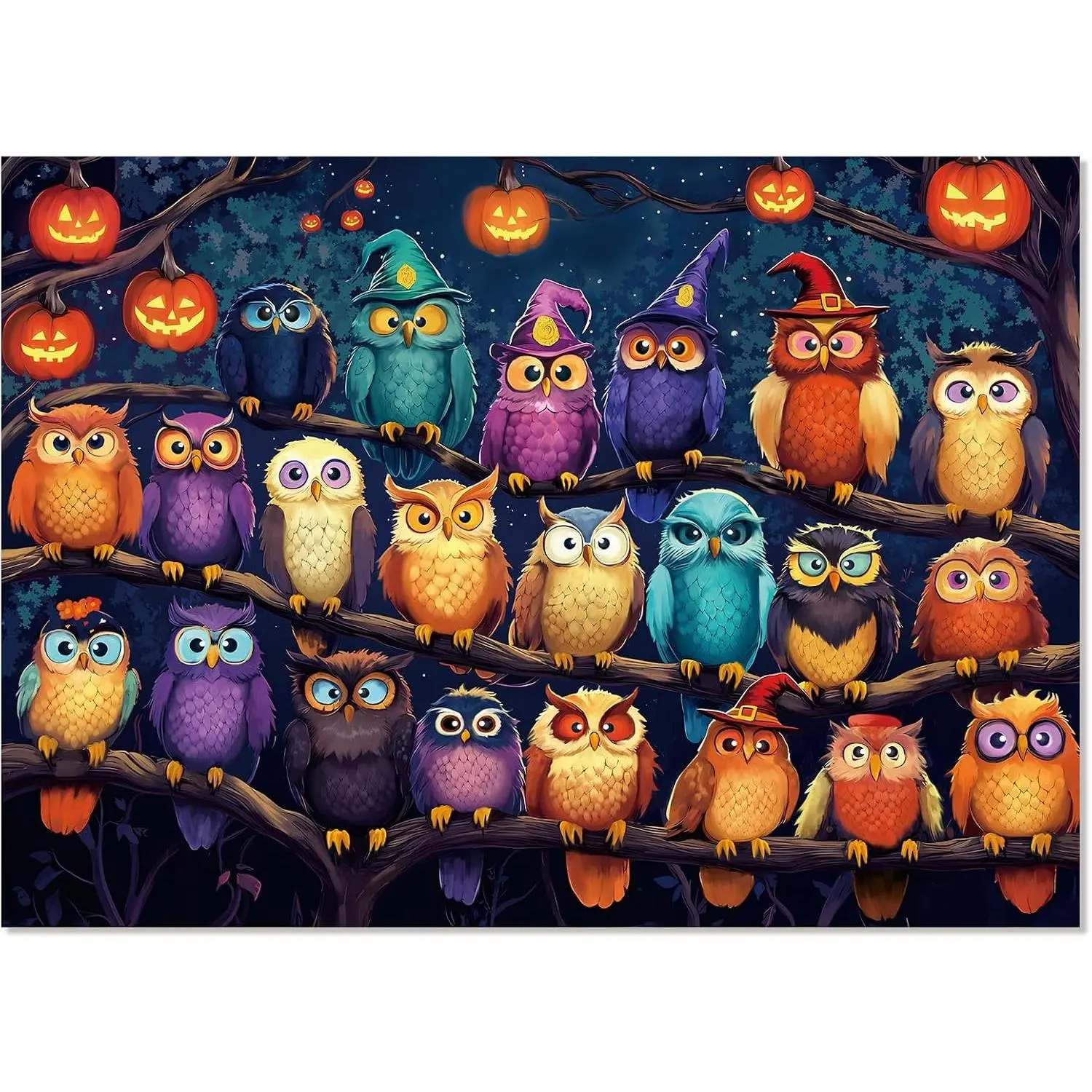 1000 Piece Halloween Owls Jigsaw Puzzle for Adults, Challenging Family | Great Choice for Family Game Nights, Completed Halloween Owl Puzzle Works As Attractive Home Decoration for Holiday Season