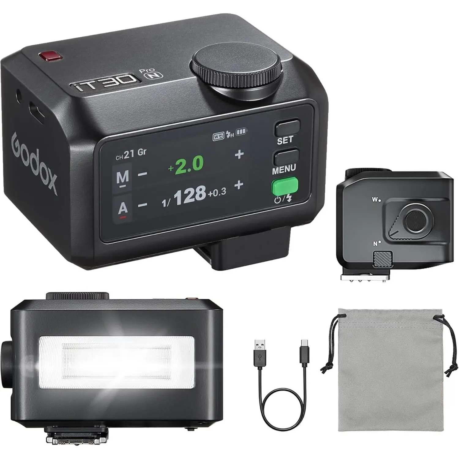 iT30 Pro N TTL mini TTL  Camera Flash Compatible for  Cameras, 2.4G  Touchscreen Flash, -in  (IT30 PRO N (Black))