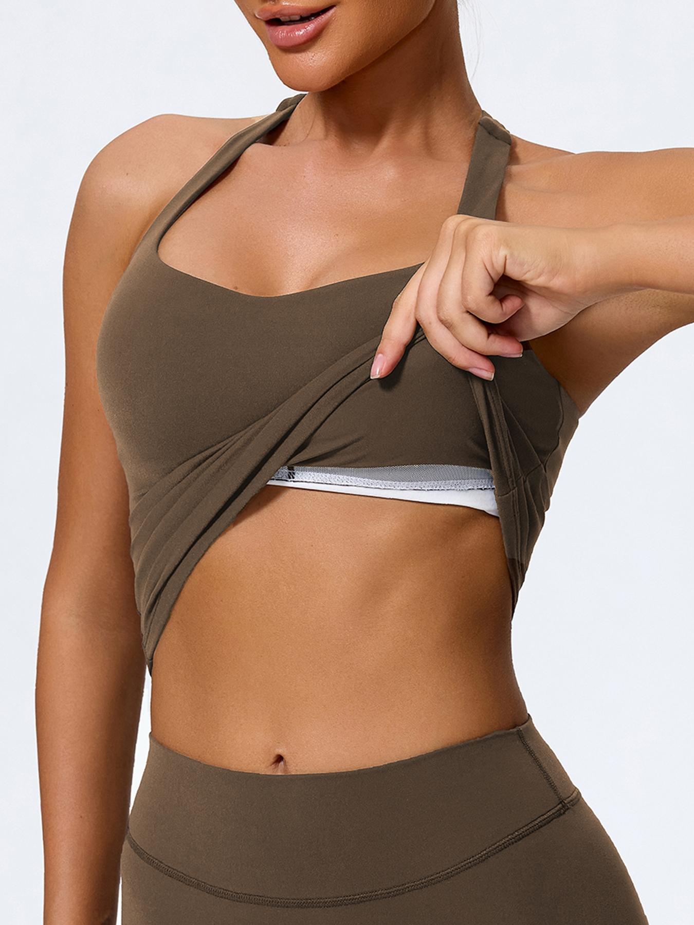 Women's Sleeveless Soft Sports Tank Top with Chest Pads, Slim-Fitting Yoga Shirt for Flexible Movement, Ideal for Outdoor Jogging and Gym Workouts, Sleeveless Gym Tops