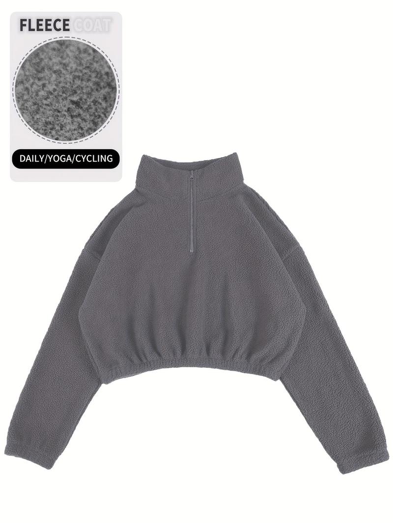 Amoyer 3-Piece Tracksuit Set for Women, fleece-lined zip jacket + top + high-waist pants, cozy winter activewear for gym, running, travel