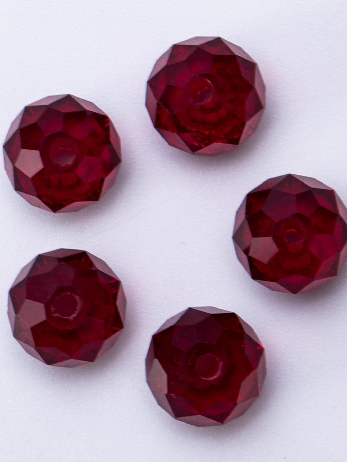 4/6/8mm Red Glass Beads, Faceted Crystal Glass Beads, Fashion Accessories for Handmade DIY Necklace Bracelet Earrings, DIY Jewelry Making Craft Supplies