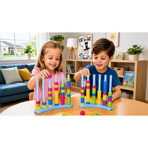 2 Pack Color Stack Challenge Game - Stacking Board Game Set with 2-4 Players Kids & Adults, High-Energy Tabletop Speed Matching Battle for Large Families, Classroom & Parties, Ideal Gift Boy & GirlSolo Hot Shop