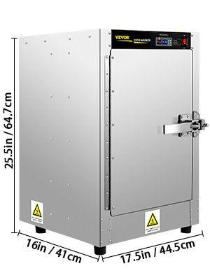 VEVOR Hot Box Food Warmer, 16"x16"x24" Concession Warmer with Water Tray, Four Disposable Catering Pans, Countertop Pizza, Patty, Pastry, Empanada, Concession Hot Food Hold Tested to UL Standards