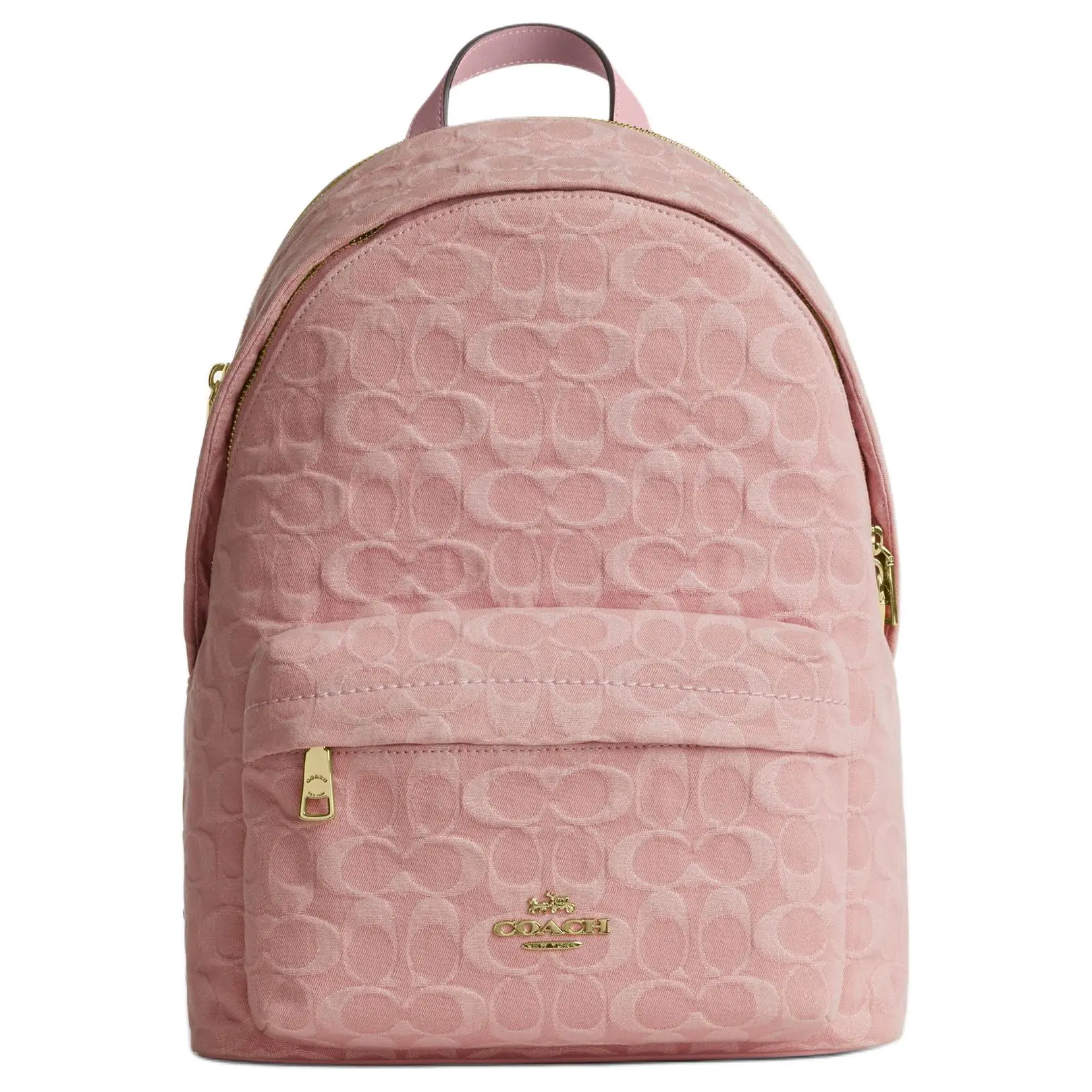Women's Coach Taylor 27 Logo-Print Fabric Backpack - Small, Light Pink, Casual, Clean Aesthetic, City Style, Casual Backpacks, Clean Aesthetic Backpacks