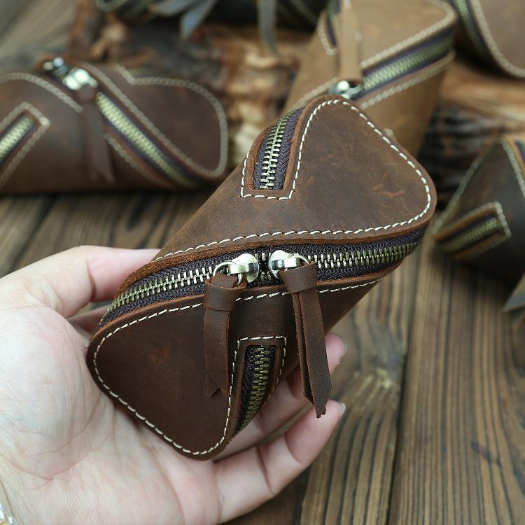 Men’s & Women’s Leather Key Bag, Retro Crazy Horse Leather Zipper Wallet for Car Keys, Card Holder, Stylish Key Organizer, Multi-purpose Keychain for Daily Use, Travel, Gifts Men’s & Women’s Leather Key Bag, Retro Crazy Horse Leather Zipper Wallet for Car Keys, Card Holder, Stylish Key Organizer, Multi-purpose Keychain for Daily Use, Travel, Gifts