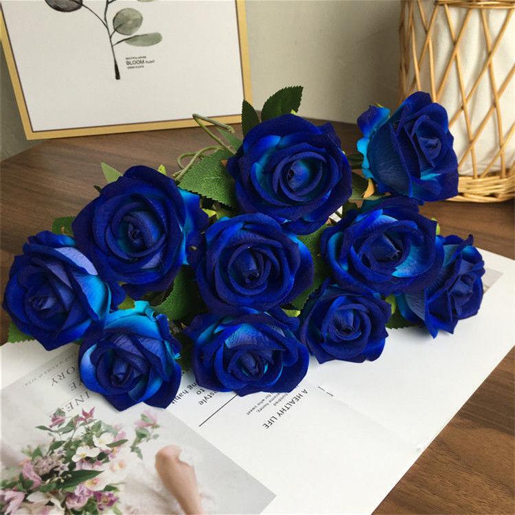12 pcs Velvet rose artificial flower rose waterfall Valentine's Day fake flowers home wedding decoration popular photo spot rose