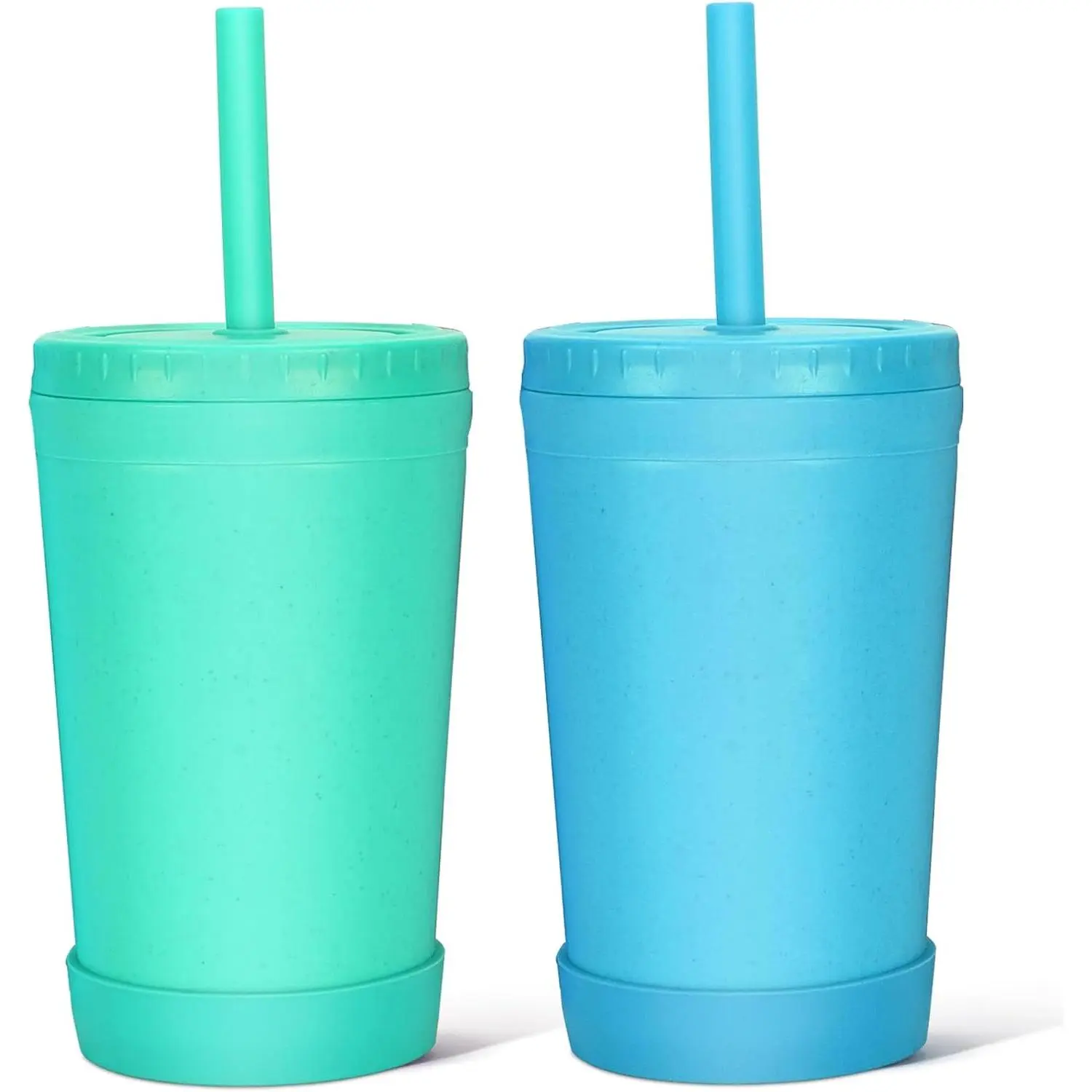 10 Oz Wheat Straw  Cups with  &  Straws | Anti-slip  & Family Safe Drinking Cup for Milk, Juice, Smoothies | Dishwasher Microwave Safe -Easy Clean For Daily use