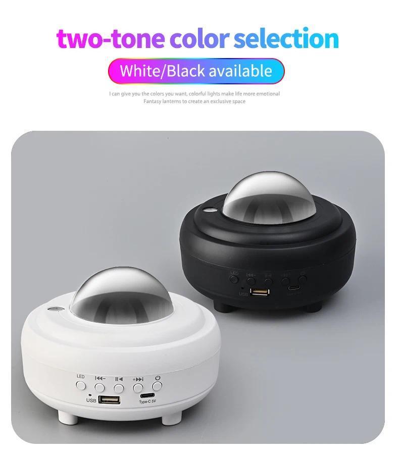 UFO Spaceship Projection Starry Sky Lamp with Bluetooth Speaker LED Lights Bedroom RGB Aurora Moon Lamp for Room Decor Christmas Kids Gift Dual Control Options USB Drive Compatible
