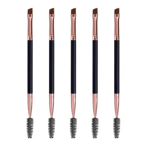 5 Pcs Black Eyebrow Brush Set, Spoolie Brush Angled Brow Brush Eyelash Brush for Eye Makeup