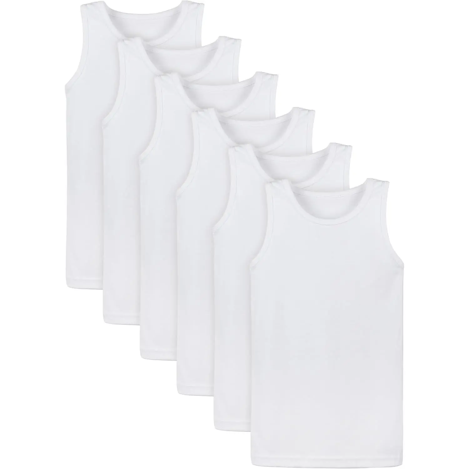 6 Pack Toddler Tank Top Kids Undershirts Soft Undershirt for Boys and Girls