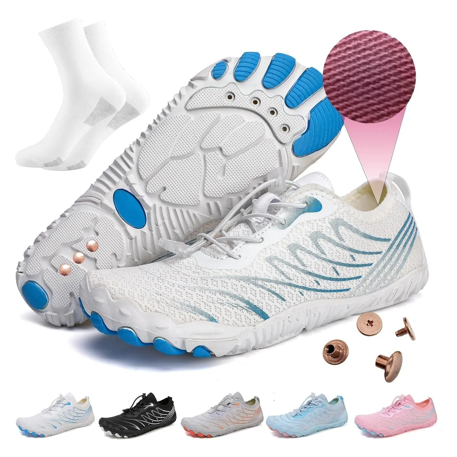 Grounding Barefoot Shoes with Copper | Effective Full-Chain Grounding | Solid Copper Screws, Conductive Insoles, Extra Conductive Socks | Zero-Drop, Flexible Wide Toe Box for UnisexGift