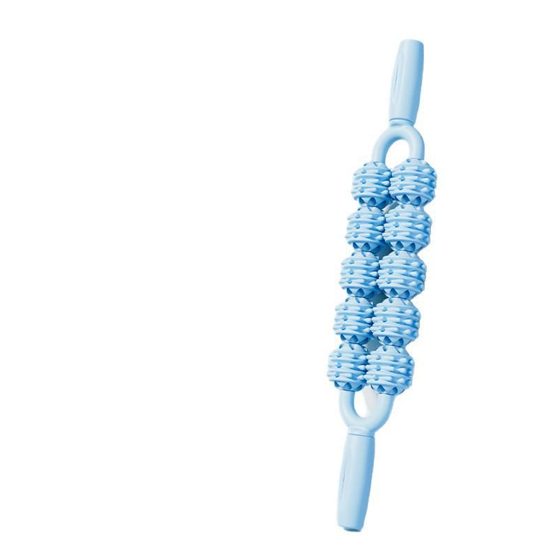Handheld Massage Roller Stick, Leg Muscle Foam Roller, Yoga Massage Stick for Calves, Double Row 10 Wheels massage tool Handheld Massage Roller Stick, Leg Muscle Foam Roller, Yoga Massage Stick for Calves, Double Row 10 Wheels massage tool