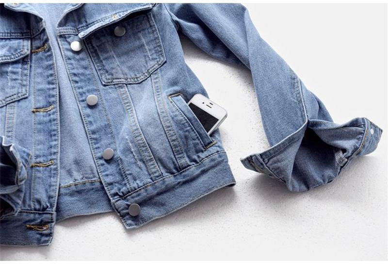 Spring Autumn Women � � s Denim Jacket Long Sleeve Overcoat Loose Denim Coat Button Outwear Jeans Jackets 5XL