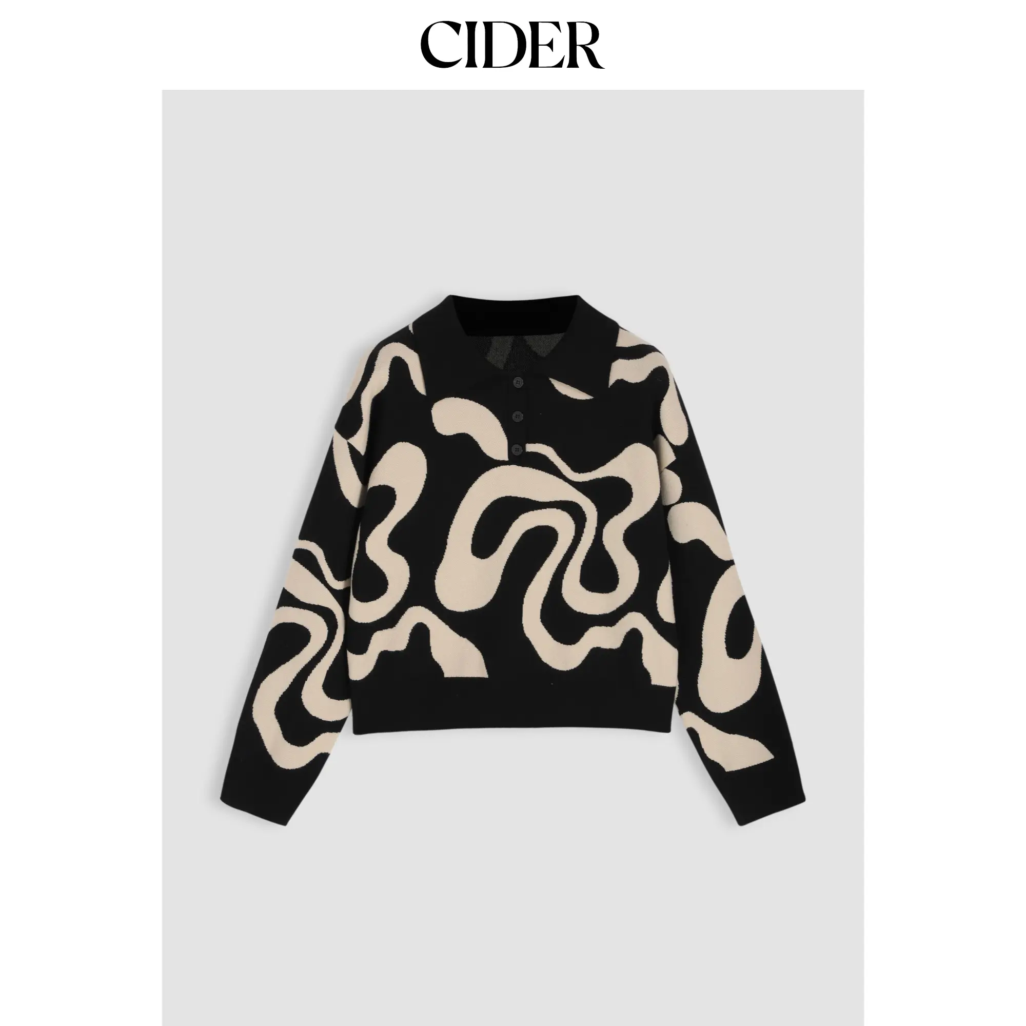 Cider Everyday Illusion Psychedelic Swirl Pullover Sweater SohoChic