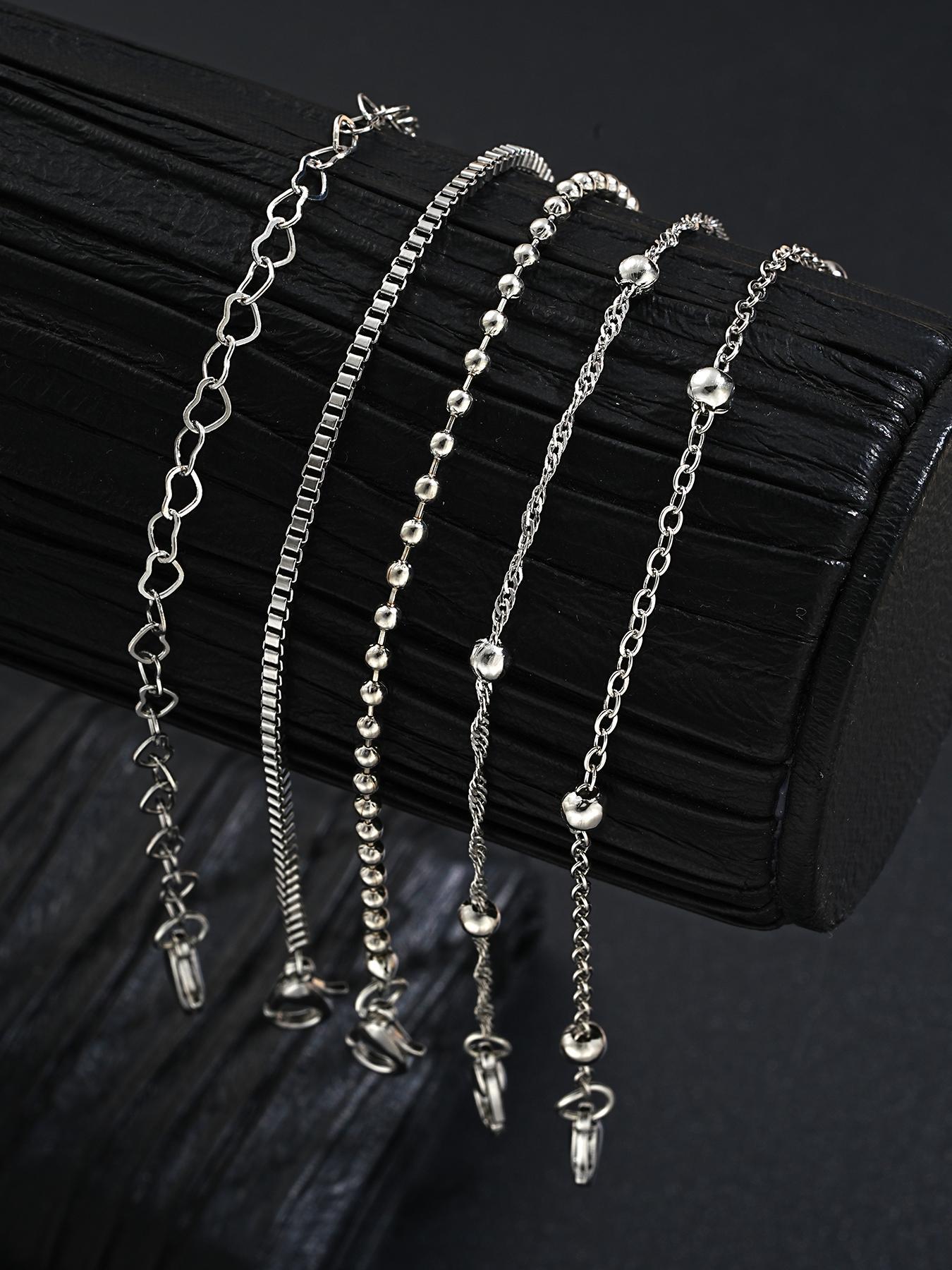 Simple Multi-layer Heart Design Link Bracelet, Personalized Bracelet for Women Jewelry, Stackable Bracelet, Fashion Accessories for Women & Men, Trendy Jewellery Accessories, Trendy Stack Bangle, Heart Shaped Bracelet