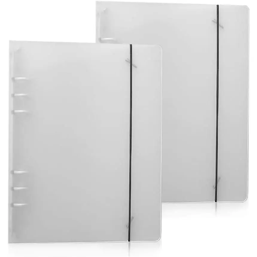 2pcs A5 Translucent Plastic Durable 6-Rings Binder Protector Cover for DIY Scrapbook