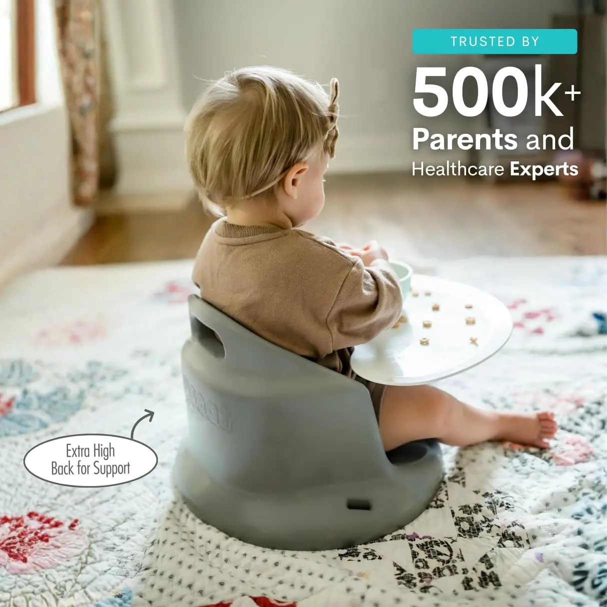 –The Original Ergonomic Baby Floor & Booster Seat with Tray, Developed with Physical Therapists  Upright Posture & Healthy Hip Development, 4–24 Months, Dishwasher-Safe Extra-Large Tray