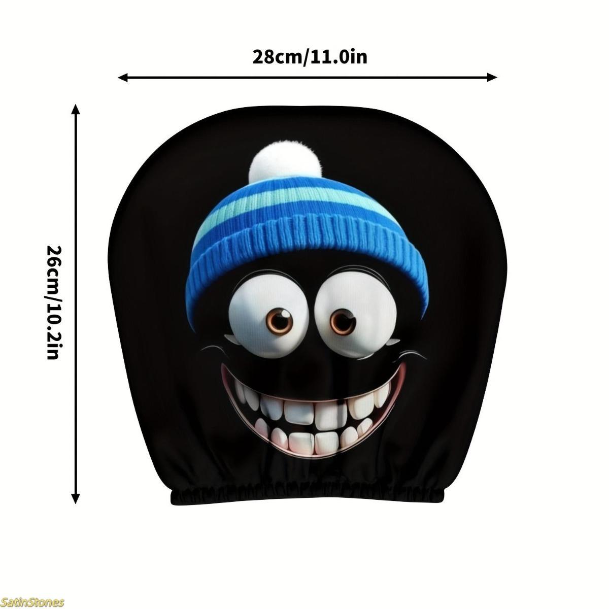 2 Pack Cartoon Character Car Headrest Covers, Universal Fit for Cars and Trucks, Designed for Holidays, Seat Protector Covers, Car Seat Decoration