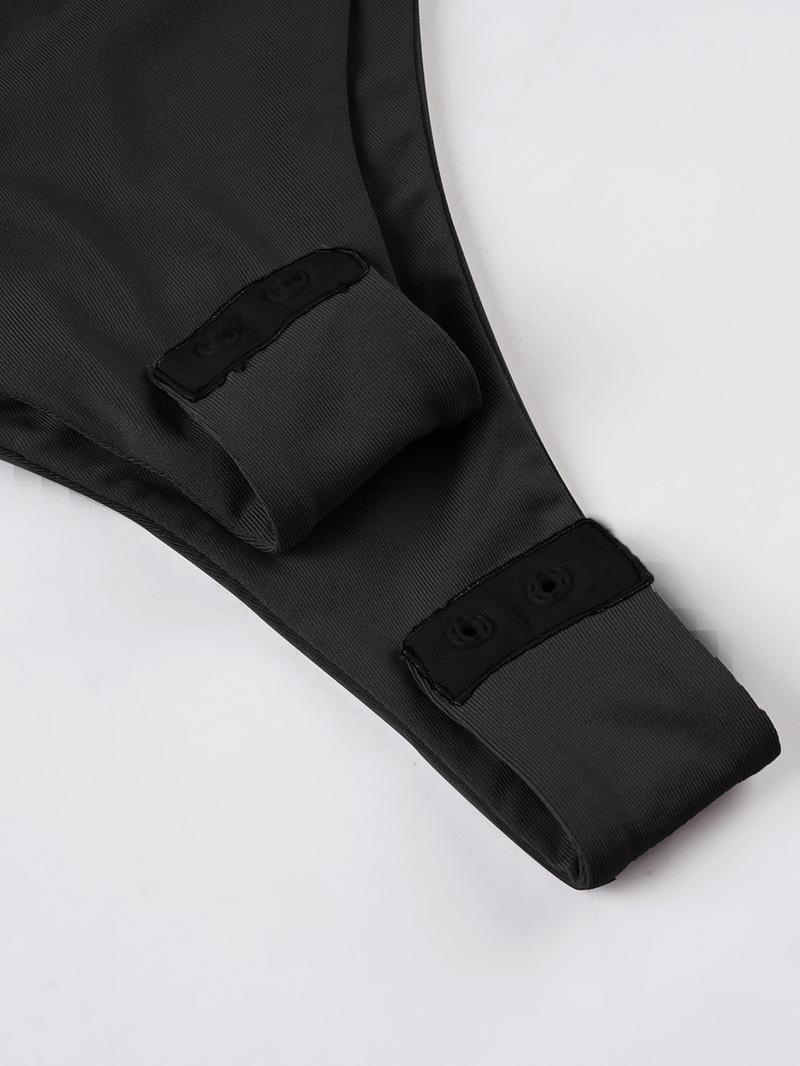 Women's Solid Backless Cami Bodysuit, Casual Street Fashion Sleeveless Bodysuit for Daily Wear, Ladies Clothes for Fall