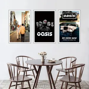 3-piece Oasis UK band rock music song covers - modern art prints, wall decorations, suitable for bedrooms, offices, living rooms, cafes or dormitories, poster wall art, hip-hop style lovers, frameless.