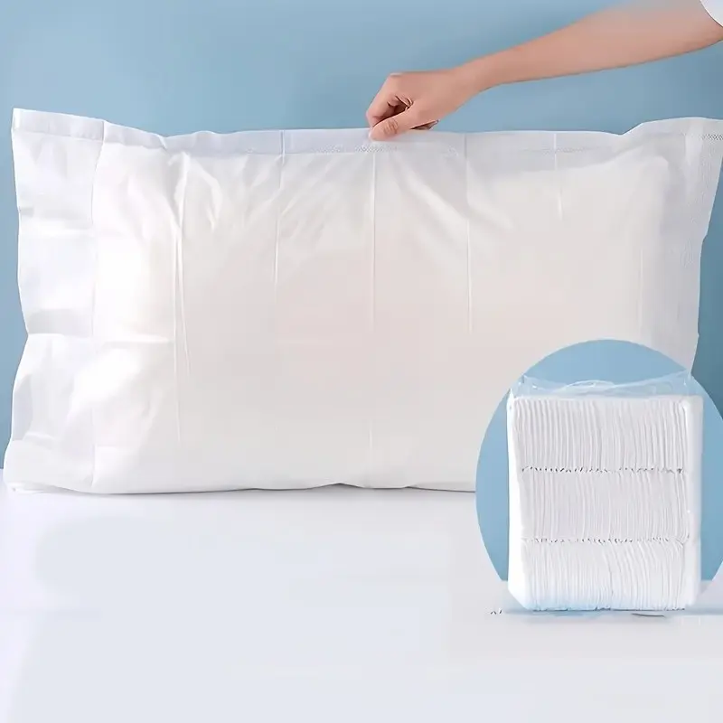 50/100 Disposable Pillow Protectors, Thick Non-Woven Polyester, Dust-Proof Breathable, Clean, Ideal for Travel, Hotel, Beauty Salon, Portable Bedding Essentials