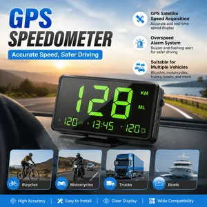 Universal GPS Speedometer: Real-Time MPH/KPH Display for Car Motorcycle Truck Bike. HD Screen, Easy Installation, Enhanced Driving Safety. Essential for Commuting & Long Trips. Dual Unit Switching for Global Use.