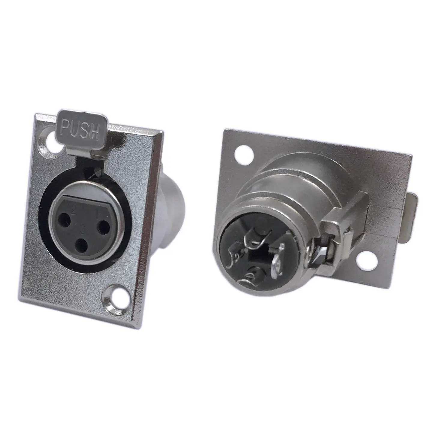 XLR 3 Pin Female Jack Socket  Wall Plate Panel Mount Audio Microphone Connector Adapter Converter (2-Pack)