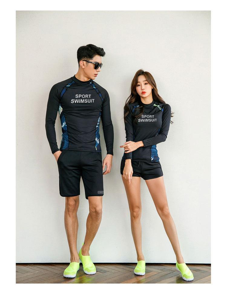 Men's 2-Piece Rash Guard Set - UPF 50+ Quick-Dry Swim Shirt & Shorts, Water Sports Outfit for Surfing, Snorkeling & Beach Wetsuit Long