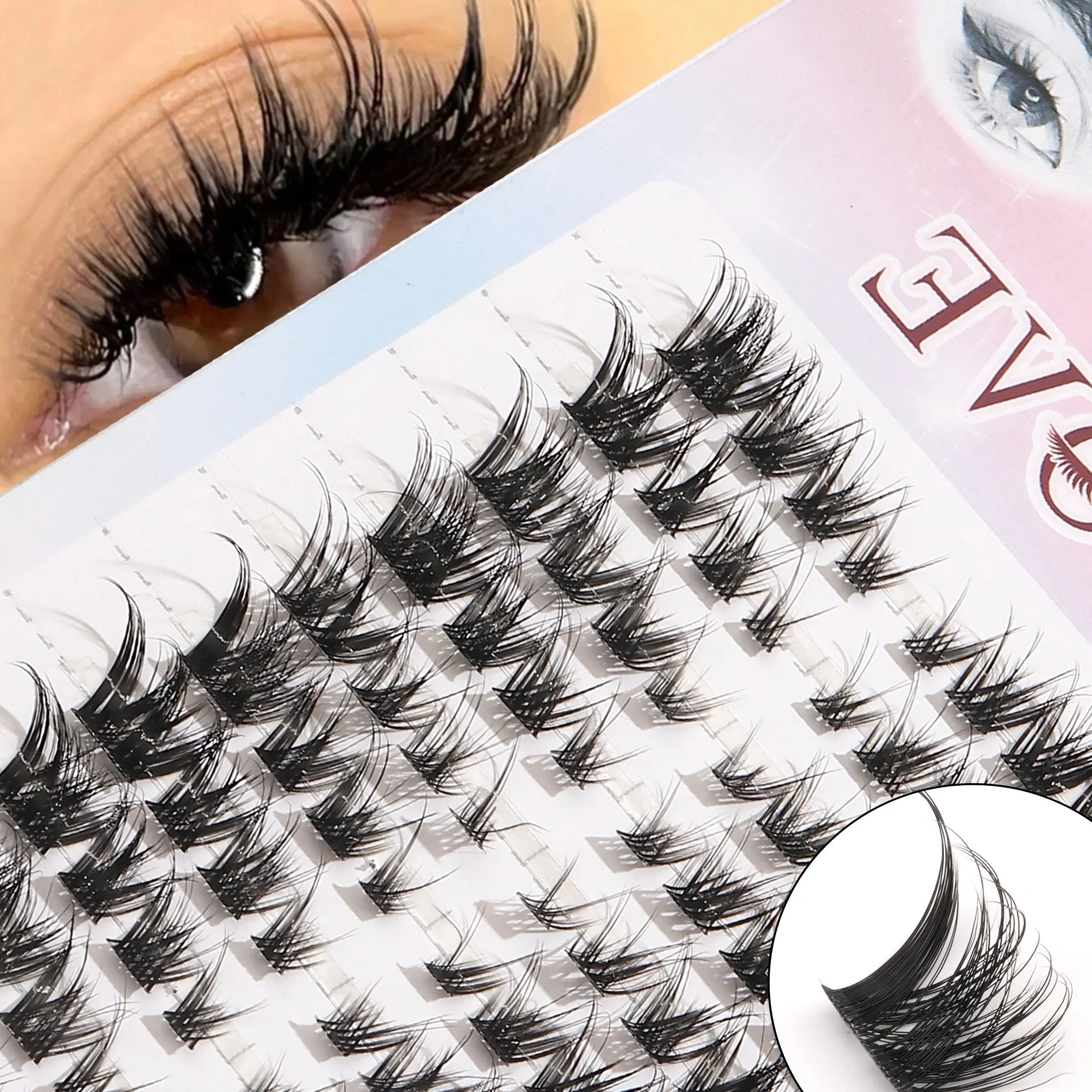 10-Row Segmented False Eyelashes, Soft Natural C-Curve, Lightweight DIY, Perfect for Daily Makeup, Selfies, Essential Beauty Tool