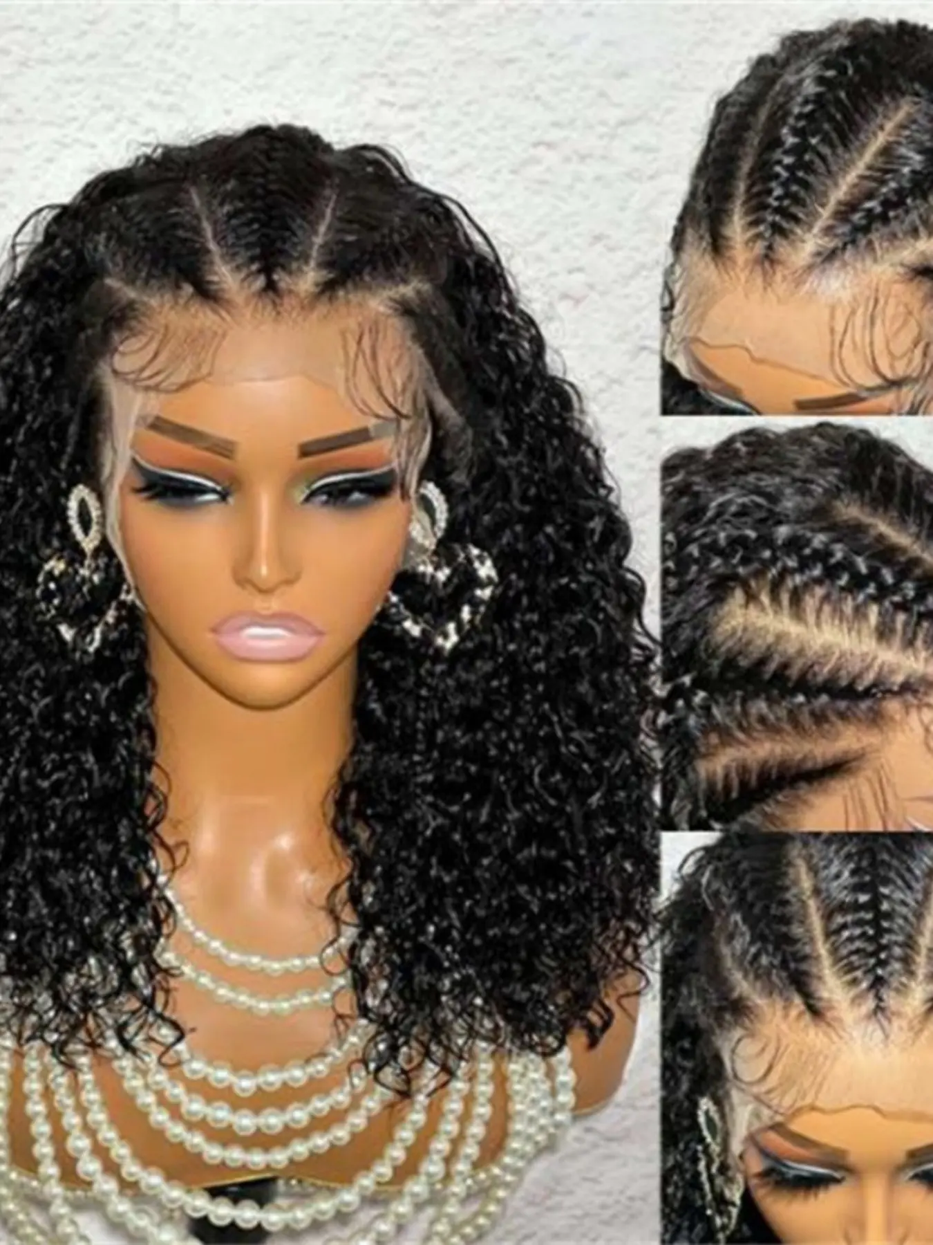 Soft Long 26 Inch 180 Density Twist Curl Deep 13x4 Front Lace Wig, No Glue Pre-Attached Heat Resistant Daily Wear Hair Glueless Wig