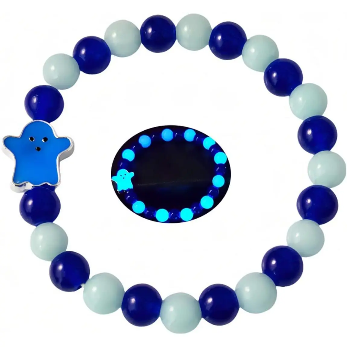 8mm  Volcanic Stone Bracelets for Women,Hallowmas  Luminous Bracelets,Lava Stone Glow bracelet,Elastic Stretch Beads Protection Bracelet for Men