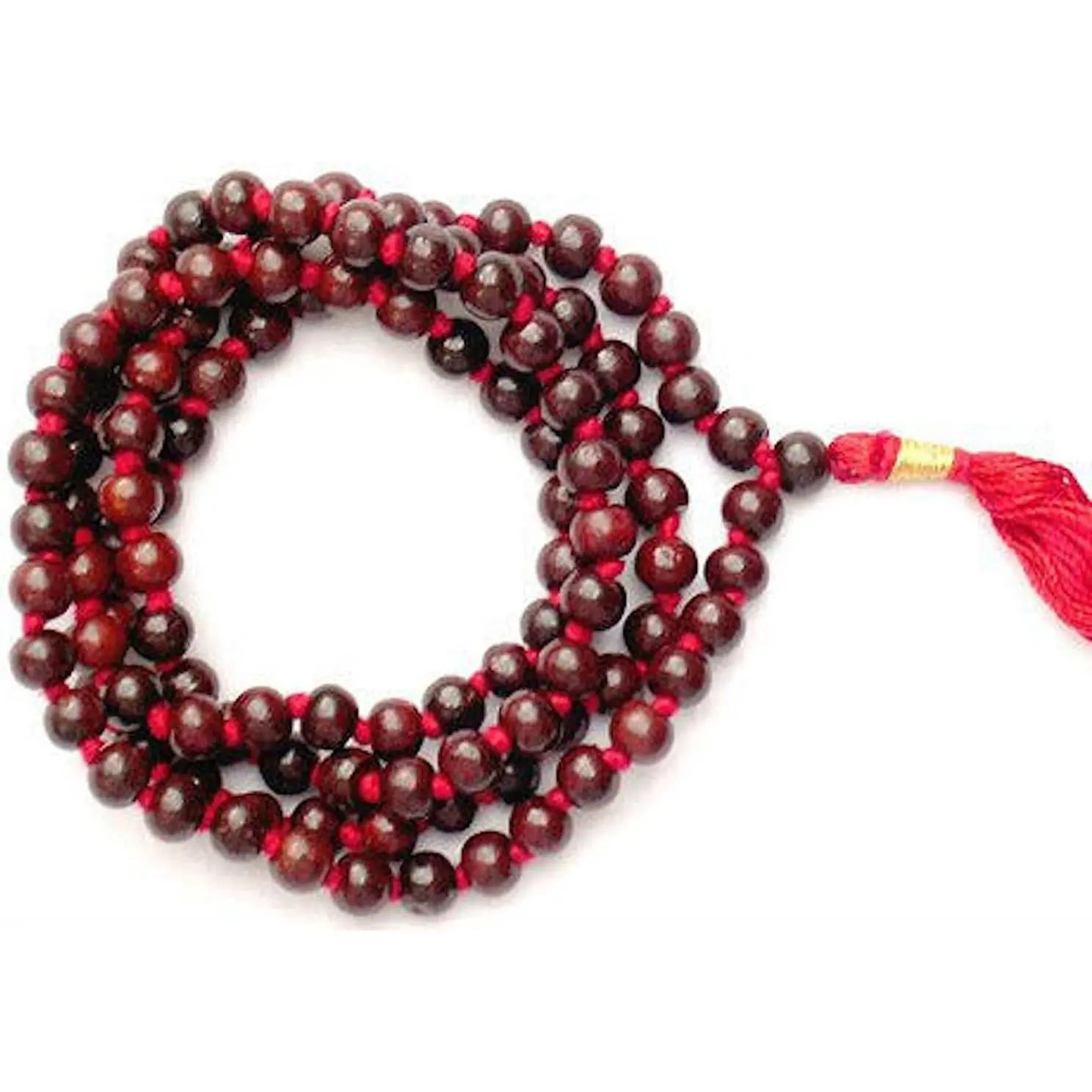 Rosewood Red Sandalwood 8mm  108+1 Beads Prayer Japa Mala Necklace