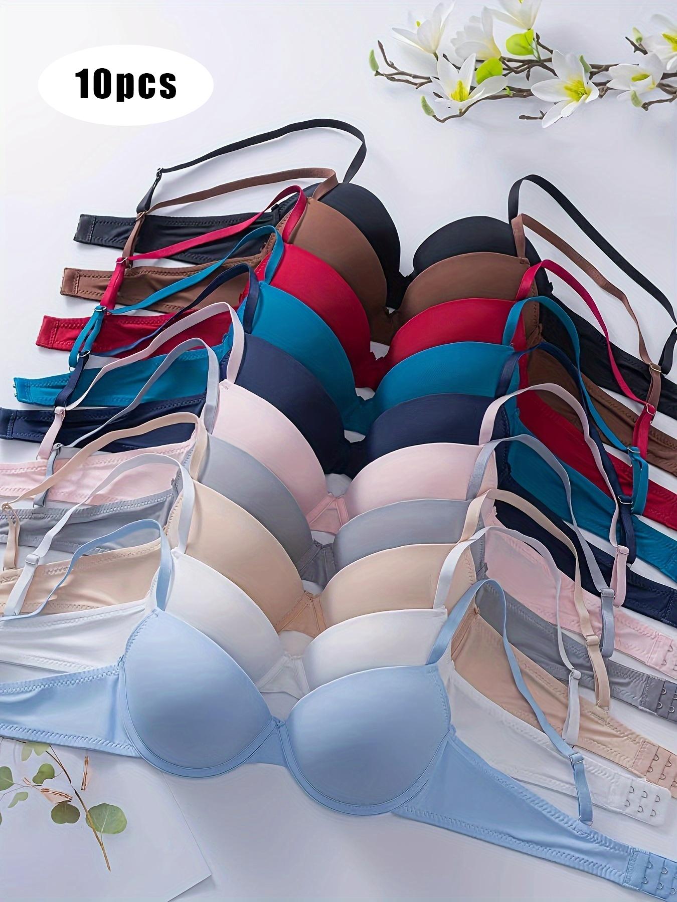 Women's Underwire Bra Set, Medium Support, Casual Fitted Design, Adjustable Buckle Closure, All Season Comfort, Daily Wear Essentials