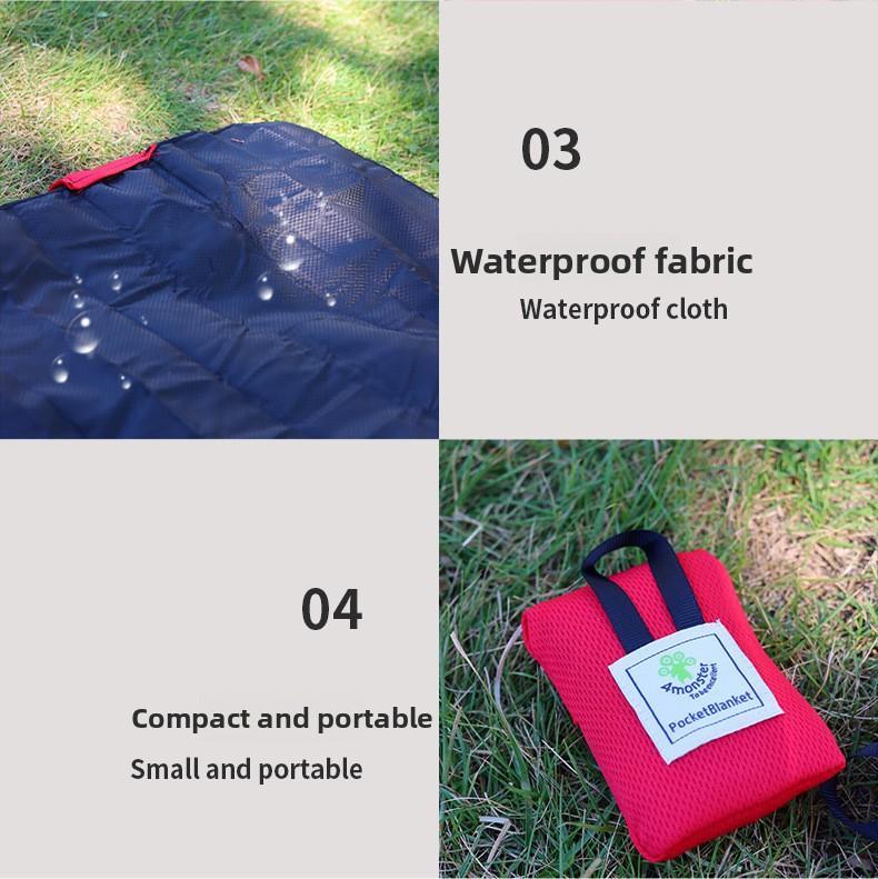Ultra Thin Pocket Picnic Mat, Waterproof Sandproof Beach Blanket, Lightweight Foldable Portable Moisture Proof Mat for Beach