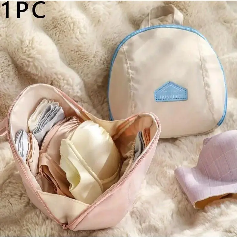 3-in-1 Travel Organizer Bag - Underwear Socks Clothes Packing Pouch with Zipper Compartments, Portable Washable Storage for Vacation & Home