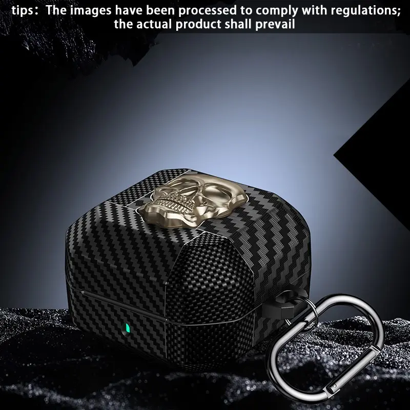 Wireless Charging Skull Protective Case for Samsung Galaxy Buds4 and Buds4 Pro, Durable Anti-Drop Earbud Shell, Perfect Fit