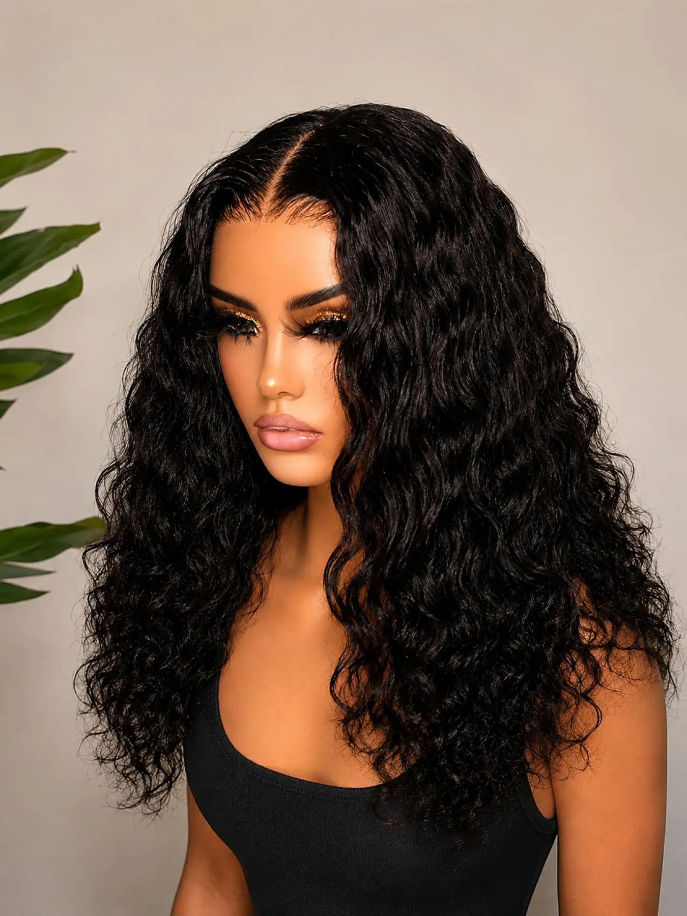 [Jusong Klein] Short Bob Wavy Wig, No Glue, Instant Wear, Deep Wave, Wet Look, Women's Natural Comfort Lightweight Wig, Adjustable Length, Heat Styling Friendly, Glueless Synthetic Wig, Natural Glueless Wigs