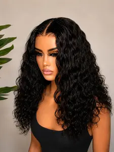 [Jusong Klein] Short Bob Wavy Wig, No Glue, Instant Wear, Deep Wave, Wet Look, Women's Natural Comfort Lightweight Wig, Adjustable Length, Heat Styling Friendly