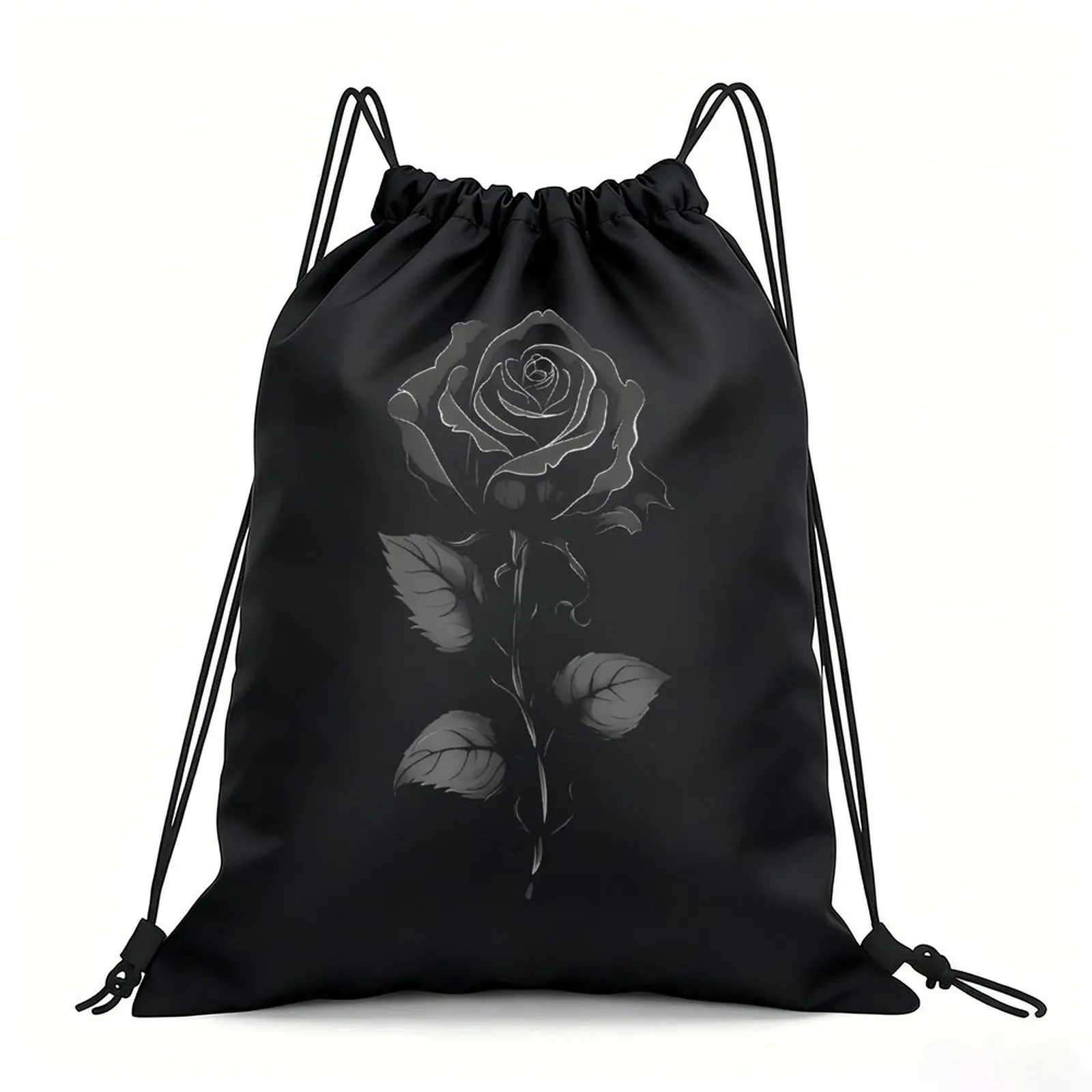 Portable Drawstring Sack Bag with Custom Graphic Print, Waterproof Polyester String Backpack for Gym Workout Swimming Hiking