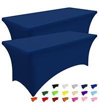 Kitinjoy Machine Washable Retangle Spandex Table Cloths Super Elastic Stretch Tablecloths Wedding Christmas Parties Table Covers