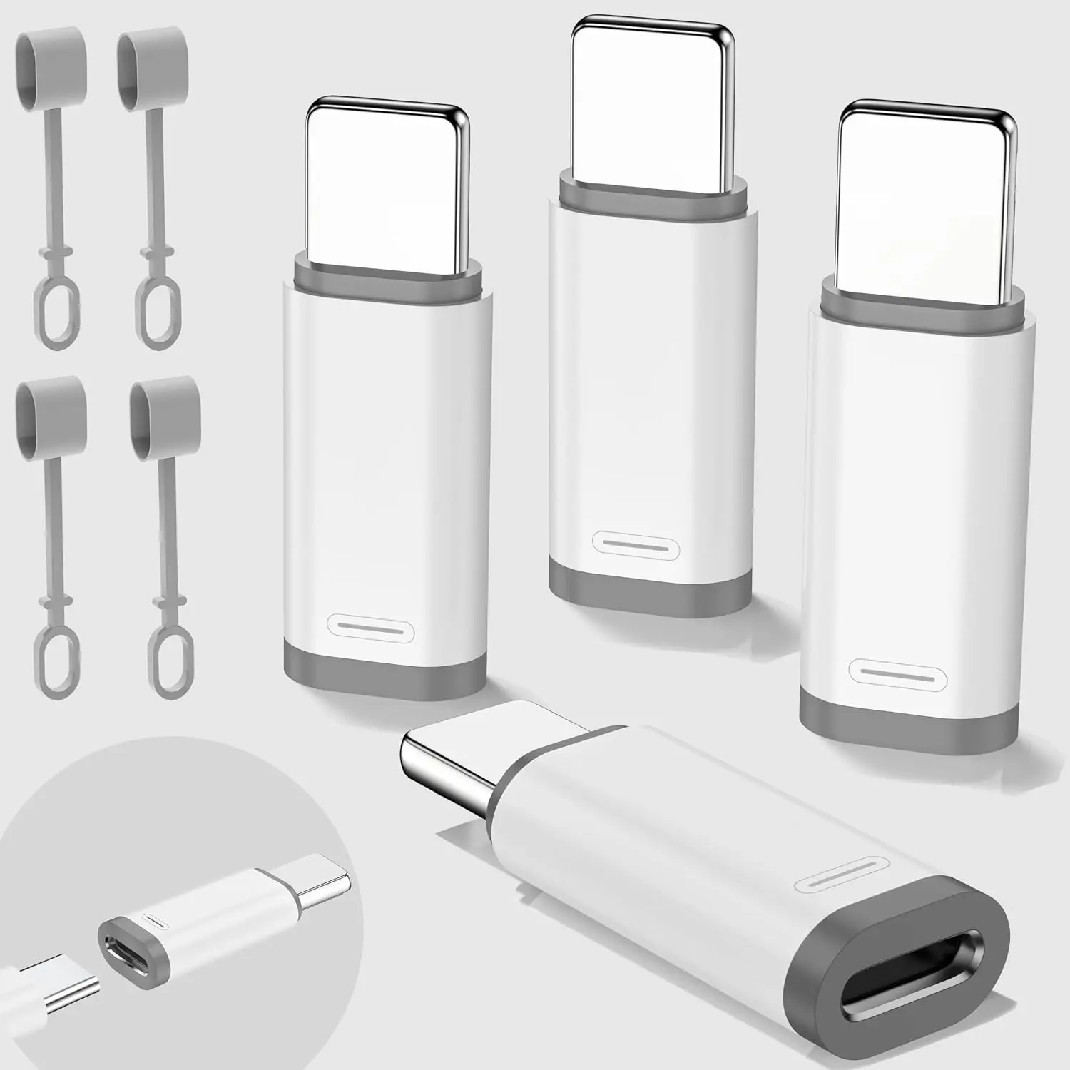 4- USB C to IP Adapter, Supporting 36W   and Data Transfer. IP Male to USB C Female Adapter, Does not Support Headphone and OTG Functions