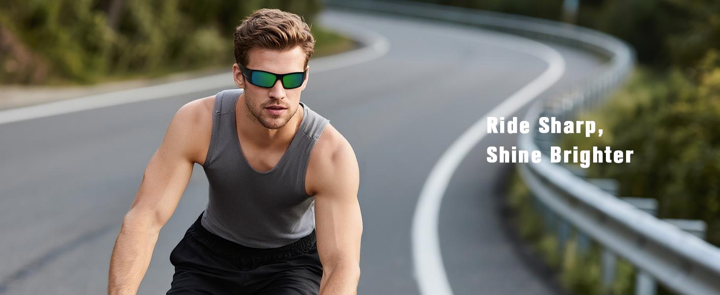 Men's Polarized Sunglasses HD Lenses Silicone Anti-Slip Scratch-Resistant Ideal for Outdoor Sports UV400（QA123）