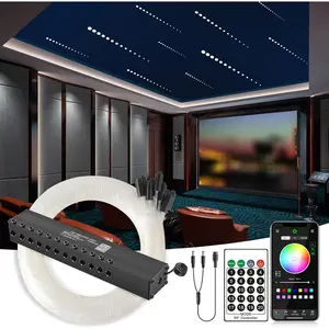 Meteor  96 count*0.03in*13.1ft Starlight Headliner Kit, 12LEDs Fiber Optic Lights Kit with  APP/Remote Control+DC Power Splitter  for  Roof/ (  Effect only)