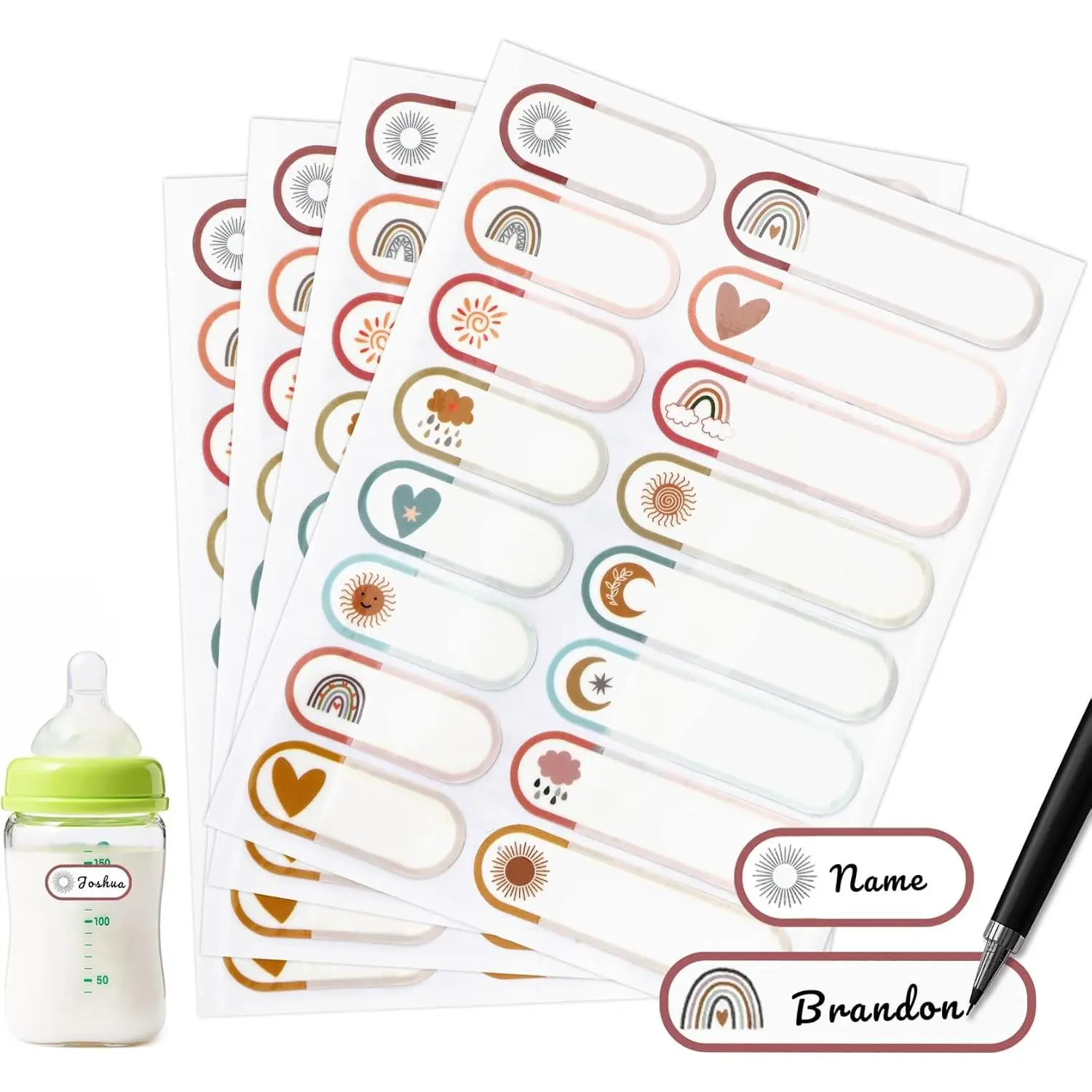 Name Labels for  Stuff  Essentials, 320 count Name Tag Stickers,   Label for Water Bottle,  Washable Write- Bottles Label Sticker Tags for School Essentials Supplies