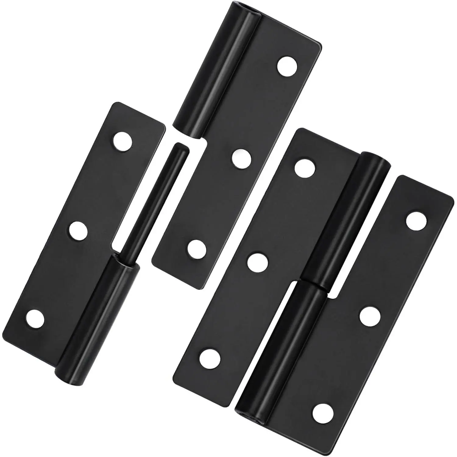 2 count Black Lift Off Hinge 2.5Inch Stainless Steel Detachable Small Lift Off Hinges Left Handed Slip Joint Flag Hinges Rising  Door Hinges