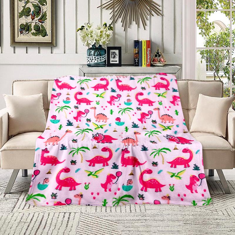 Pink Dinosaur Blanket For Girls: Viral Cute Dino Throw Blowing Up TikTok, Ultra Soft Plush Fleece Blanket Printed In USA For Toddlers & Dinosaur Lovers