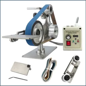 JLD10-8 Belt Grinder Sander, 1x30-Inch Belt Grinder Variable Speed Belt Polisher with VFD, 110V 550W Electric Grinding Machine with 2 Grinding Moulds & 3 PCS Sanding Belts for Metalworking, Knife Making