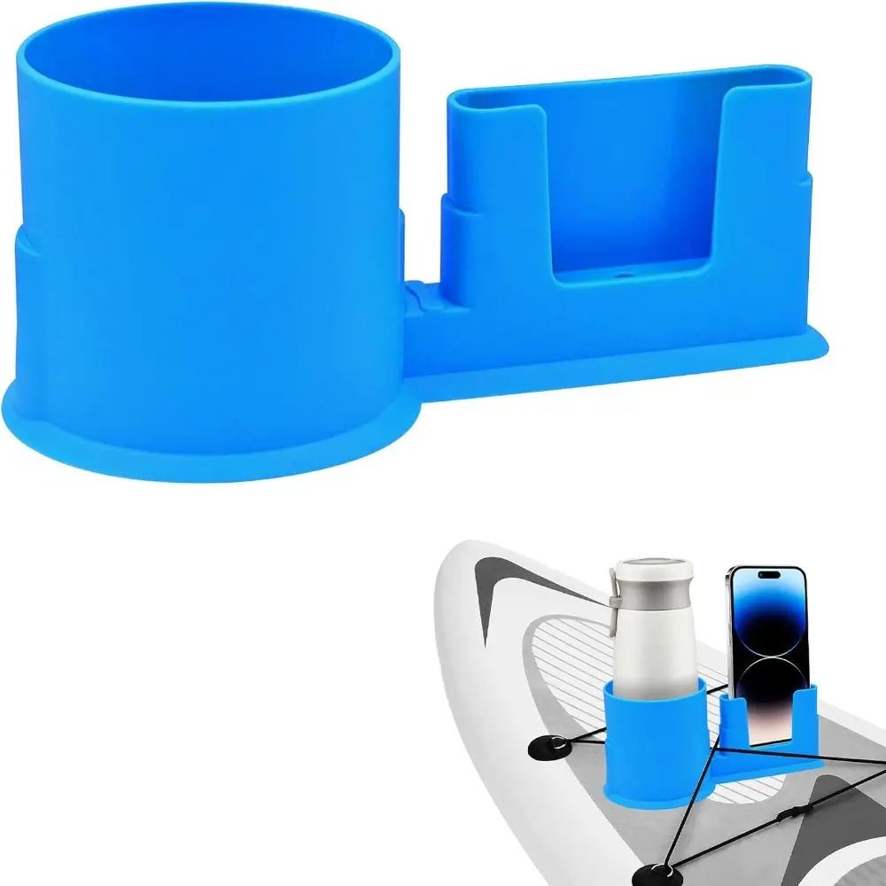 2-in-1 Paddle Board Cup Holder, Portable Phone and Drink Storage Organizer for SUP, Kayak, Fishing, Touring and Outdoor Water Sports