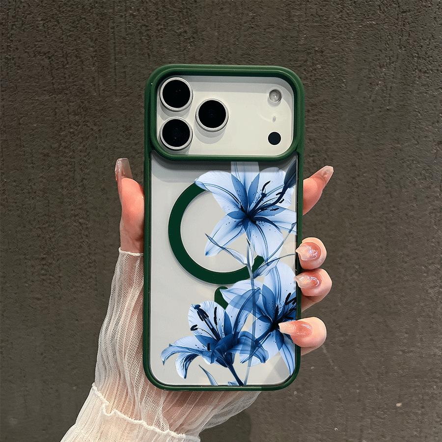 Blue Lily Whisper Magnetic MagSafe Snap Case for iPhone 17/16 Pro