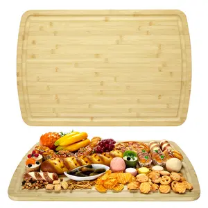 30 Inch Bamboo Stove Top Cover Board, 30 x 20 Large Cutting Board for Kitchen Counter or Sink, Reversible Chopping Board with Juice Groove for BBQ, Turkey, Vegetables and Bread